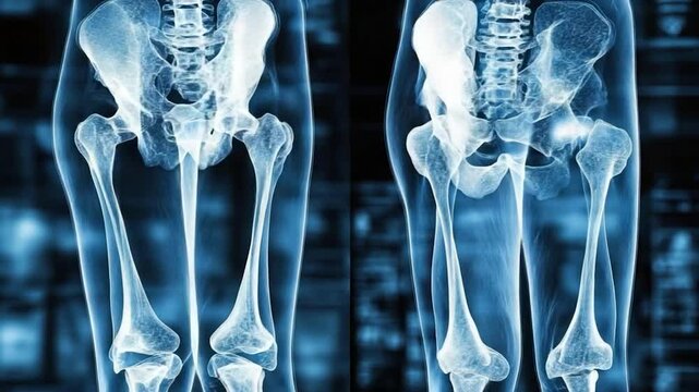 Medical illustration human leg hip bones