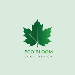 Green eco leaf logo design