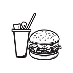 Tempting fast food vector illustration isolated on white background