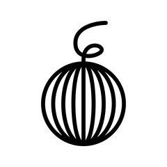 Outline watermelon icon vector in simple style for summer designs