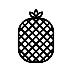 Outline pineapple icon vector in simple style for tropical branding