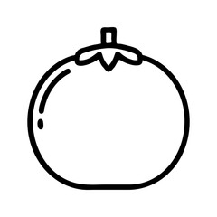 Outline tomato icon vector in simple style for culinary designs