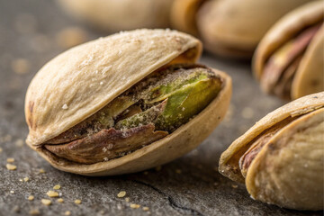 close up of pistachio nuts