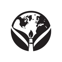 healing planet vector silhouette clip art logo design illustration. World environment day