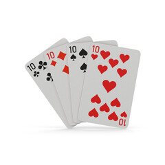 Deck of Playing Cards Isolated on White Background