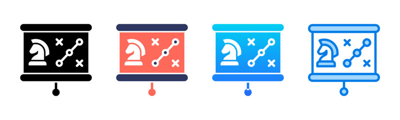 Strategy icon sheet multiple style collection