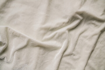 Fototapeta premium Crinkled White Soft Fabric Surface With Wrinkles