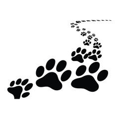Animal Paw Print Trail Silhouette