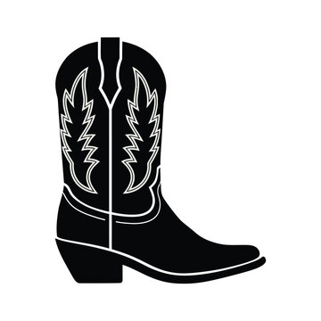 black cowboy boot side view clip art preview