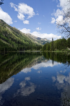 perfect reflections in a mountain lake