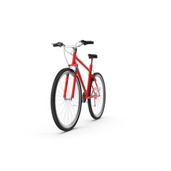 Red Mountain Bike Isolated on White Background
