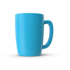 Empty Blue Ceramic Coffee Mug Isolated on White Background