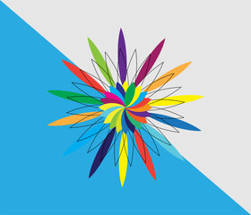 Colorful flower mandala design. Creative floral mandala design layout. Flower mandala design with various color.