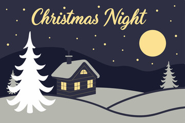 Fototapeta premium starry christmas night with golden typography vector design