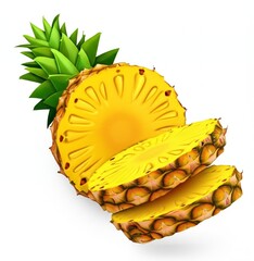 pineapple on white background