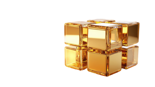 Golden interconnected cubes