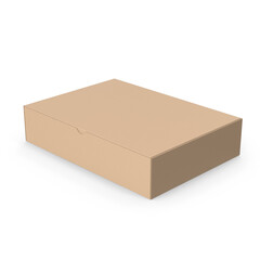 Closed Brown Cardboard Shipping Box Isolated on White Background