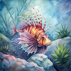 Lionfish with long spiny fins