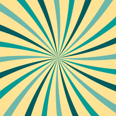vintage yellow and blue spiral pattern sunburst background
