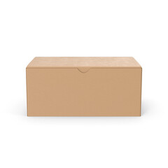 Closed Brown Cardboard Shipping Box Isolated on White Background
