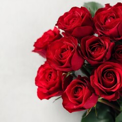 Obraz premium A Bouquet of Fresh Red Roses in Full Bloom Isolated on Transparent Background