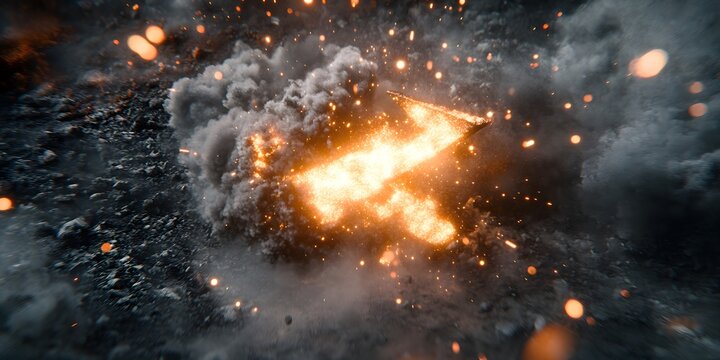 Explosive fragmentation of a metal object.
