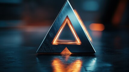 Metallic triangles illuminated by warm light