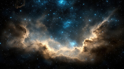 Obraz premium Luminous clouds of celestial dust drift apart stunning cosmic scene, showcasing beauty