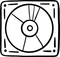 Obraz premium Cassette Tape Icon in Retro Doodle Style