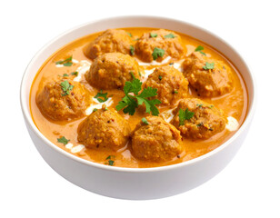 Authentic Malai Kofta Isolated on Bright transparent Background, PNG