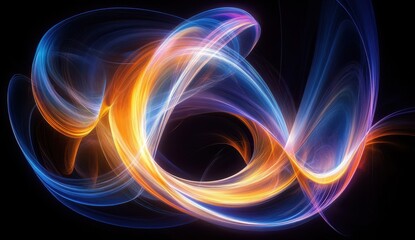Abstract swirling, glowing lines of vibrant colors