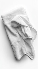 Fototapeta premium Folded White Towel on a White Background