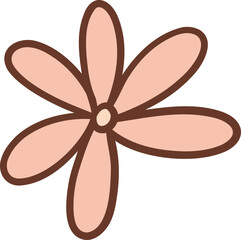 Simple Pink Flower Illustration, Concept of Spring and Nature