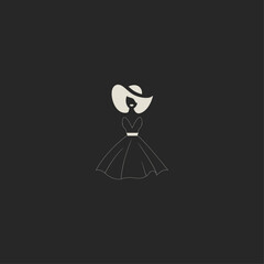 Dress icon logo flat vector design