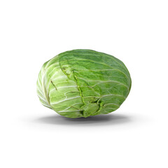 Fototapeta premium Whole cabbage isolated on transparent background