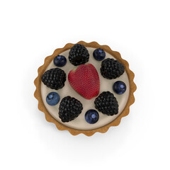 Cakes with berries isolated on transparent background