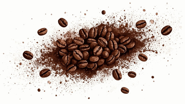 Petals of Perk: Fluid Coffee Florals coffee isolated watercolor vector illustration svg