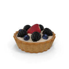 Cakes with berries isolated on transparent background