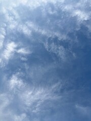 clean bright blue sky background with beautiful clean white clouds, creative natural background