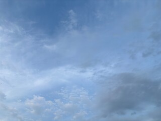 clean bright blue sky background with beautiful clean white clouds, creative natural background