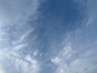 clean bright blue sky background with beautiful clean white clouds, creative natural background