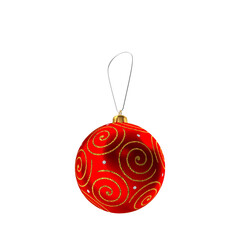 Fototapeta premium red Christmas ball ornament isolated on white background