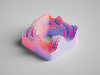 Abstract wallpaper. Multicolored modern unique shape isolated on white background, folded 3d gradient ribbon