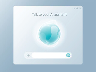 Chatbot abstract symbol, Personal assistant and voice recognition concept gradient, User Interface speak chat with AI virtual assistant bot.