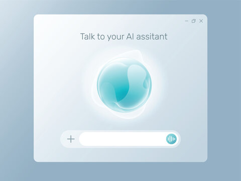 Chatbot abstract symbol, Personal assistant and voice recognition concept gradient, User Interface speak chat with AI virtual assistant bot.