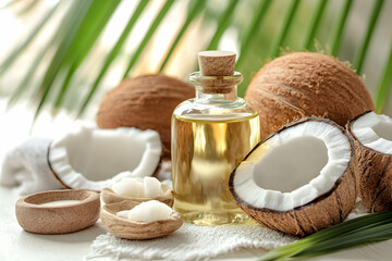 Fresh Coconut Oil with Tropical Decor