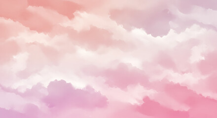 Pastel Pink and Purple Sky Cloud Background Dreamy Soft Watercolor Texture