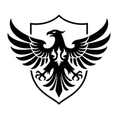 eagle shield with wings, bird, eagle, vector, wing, wings, illustration, tattoo, feather, symbol, silhouette, animal, flying, design, angel, dove, icon, black, sign, tribal, art, love, heart, hawk, dr