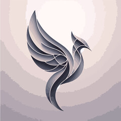 Fototapeta premium dove with abstract design and soft and simple background