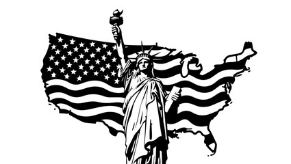 Statue of liberty vector illustration, statue, woman, illustration, sculpture, vintage, vector, art, drawing, antique, ancient, justice, dress, old, statue of liberty, lady, retro, liberty, law, warri © gfxtorab